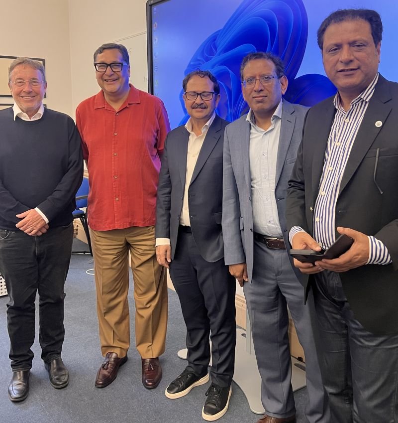 Bilal Anwar with four colleagues after a working session
